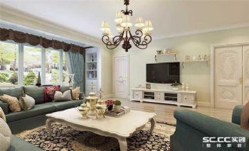 120平米美式风格设计案例美式客厅装修图片