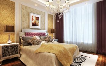 140平米简欧三居设计案例欧式卧室装修图片