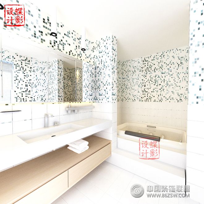 现代卫浴马赛克瓷砖效果图现代风格卫生间装修效果图