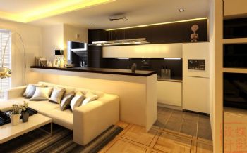 89平米现代风格两居设计案例现代厨房装修图片
