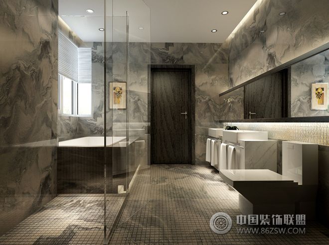 现代卫浴间设计案例现代风格卫生间装修效果图
