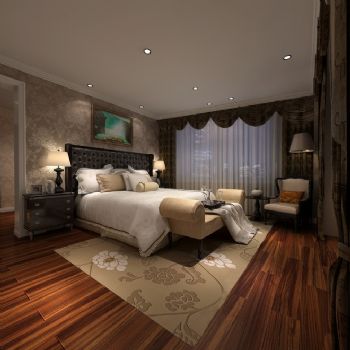 保利西岸新古典别墅设计案例古典卧室装修图片