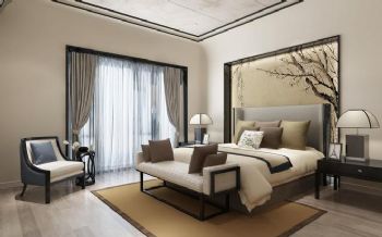 新中式风格大户型设计案例中式卧室装修图片