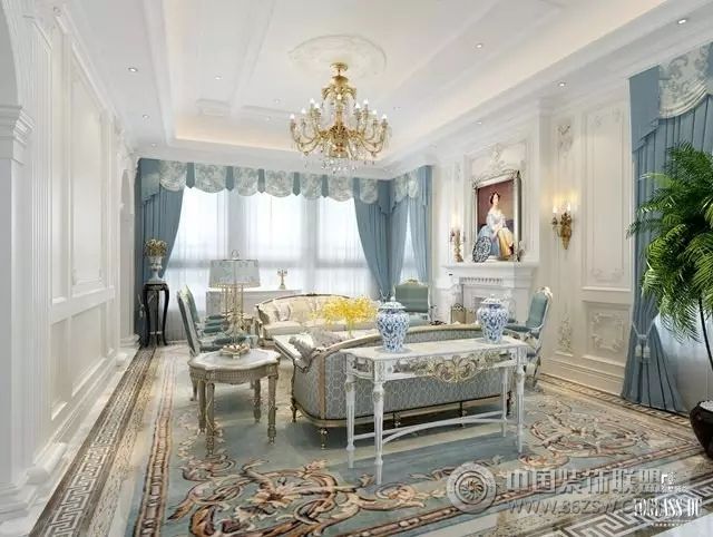 法式别墅客厅设计案例欧式风格客厅装修效果图