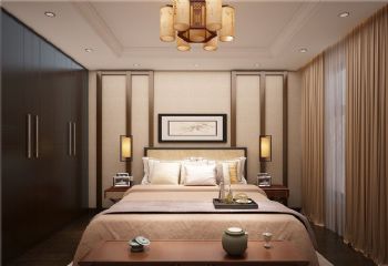 新中式风格三居设计图中式卧室装修图片