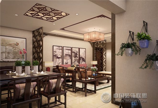 新中式餐厅设计案例中式风格餐厅装修效果图