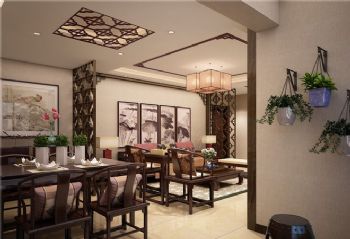 新中式风格三居设计图中式餐厅装修图片