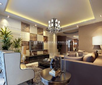 时尚大气现代化的鑫苑鑫城86平方三室两厅设计效果图现代客厅装修图片