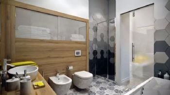 撞色小户型公寓设计案例混搭卫生间装修图片
