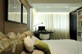 65平米现代绿意空间效果图现代卧室装修图片