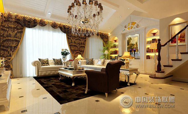简欧别墅客厅设计案例欧式风格客厅装修效果图