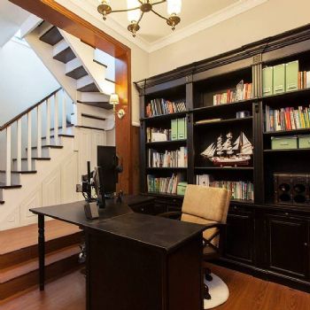 美式风格复式公寓设计案例美式书房装修图片