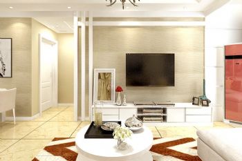 清新白色三居设计案例现代客厅装修图片