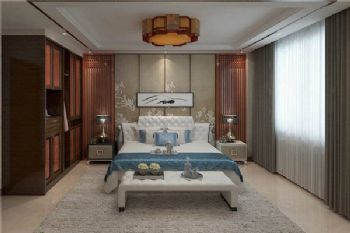 现代中式三居设计图中式卧室装修图片