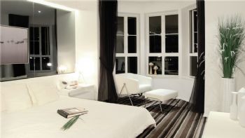 时尚黑白经典装修设计案例现代卧室装修图片