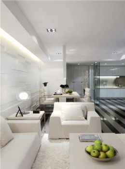 时尚黑白经典装修设计案例现代客厅装修图片