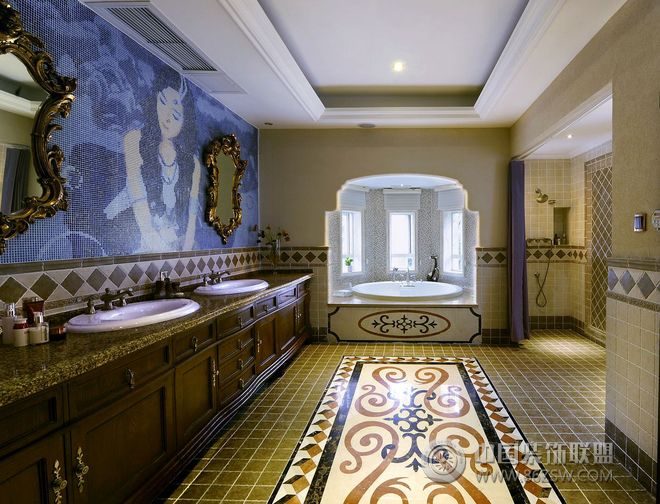 欧式古典卫浴间设计案例古典风格卫生间装修效果图
