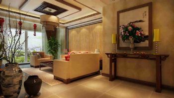 经典中国风搭配现代元素中式客厅装修图片