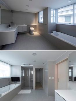 黑白灰现代别墅设计案例现代卫生间装修图片