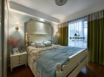100平米美式三居设计案例美式卧室装修图片