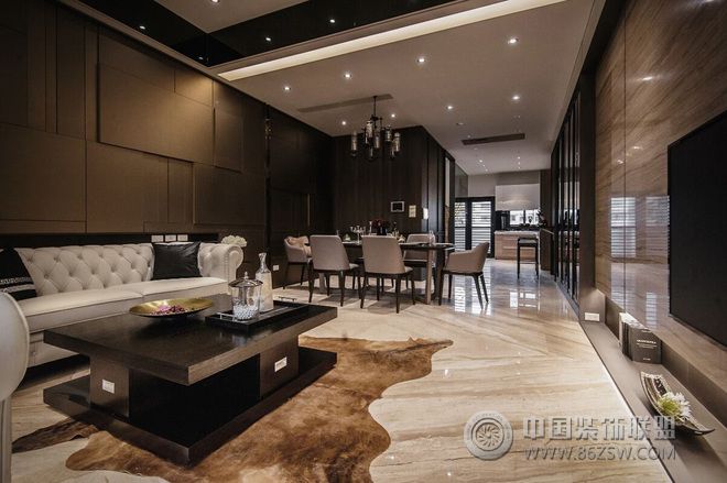 现代公寓客厅地毯效果图现代风格客厅装修效果图