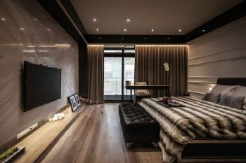 沉稳气质公寓设计案例现代卧室装修图片