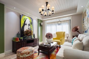 波普风格色彩家居案例欣赏混搭客厅装修图片
