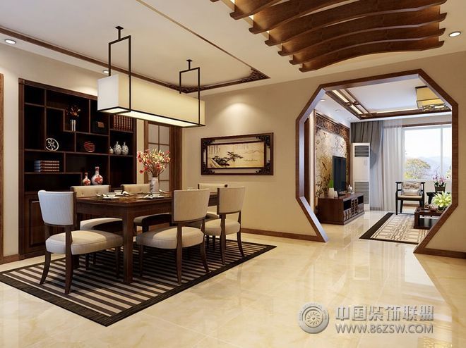 新中式三居餐厅设计案例中式风格餐厅装修效果图