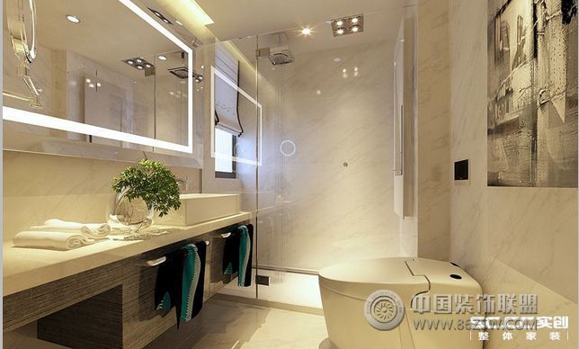 简约卫浴间淋浴房设计简约风格卫生间装修效果图