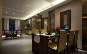 东南亚中式混搭三居设计图混搭餐厅装修图片