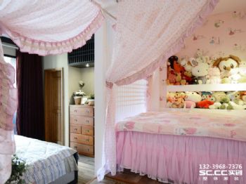 兰州锦河丹堤90㎡只取古意中式儿童房装修图片