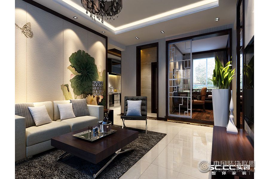 新中式沙发背景墙设计中式风格客厅装修效果图