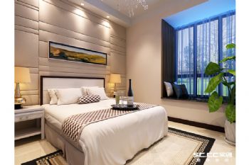 98平米新中式风格设计图中式卧室装修图片
