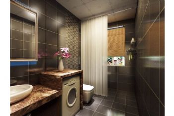 咖啡色个性公寓设计案例现代卫生间装修图片