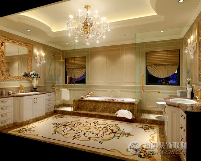 欧式奢华别墅设计欧式风格卫生间装修效果图