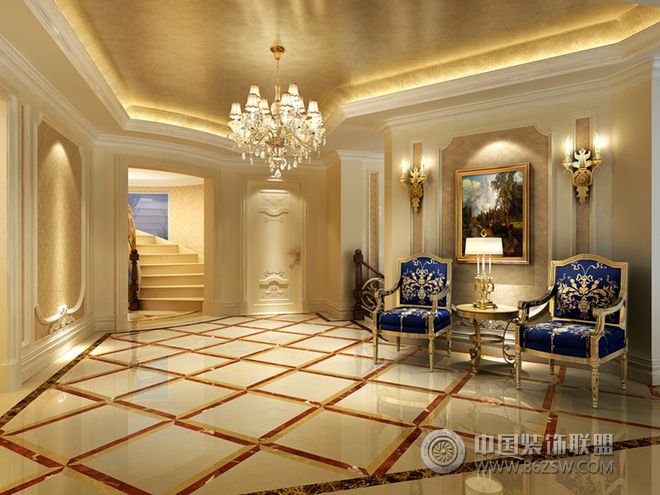 欧式奢华别墅设计欧式风格过道装修效果图
