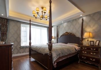200万打造350㎡复式美式家居美式卧室装修图片