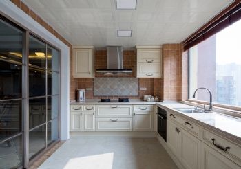 200万打造350㎡复式美式家居美式厨房装修图片