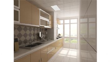136平米现代简约三居设计案例简约厨房装修图片