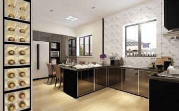110平米时尚色彩家居装修案例现代厨房装修图片