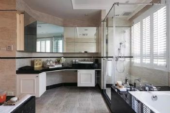 黑白配美式新古典设计美式卫生间装修图片