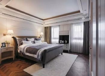 黑白配美式新古典设计美式卧室装修图片