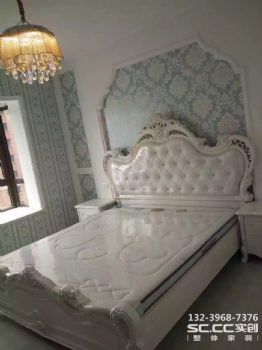 兰州实创装饰格兰绿都140㎡欧式竣工图欧式卧室装修图片