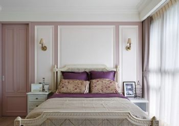 东湖湾美式风格三居装修案例美式卧室装修图片