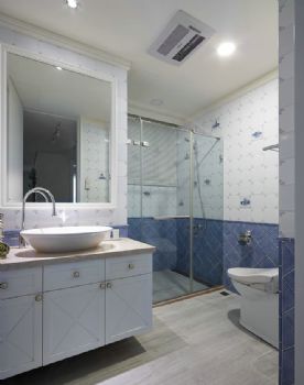 东湖湾美式风格三居装修案例美式卫生间装修图片
