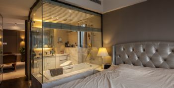 106平灰色系阁楼住宅设计现代卧室装修图片