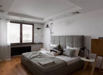 轻灰简约公寓设计案例简约卧室装修图片