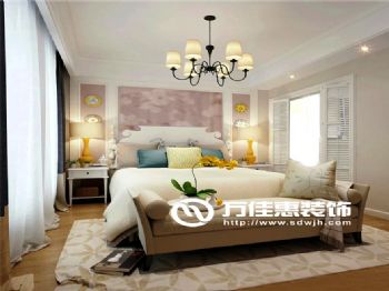 济南中海国际社区简约美式装修设计案例美式卧室装修图片