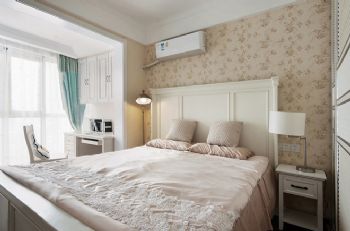 西安实创130平米美式三居案例欣赏美式卧室装修图片