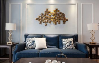 西安实创130平米美式三居案例欣赏美式客厅装修图片